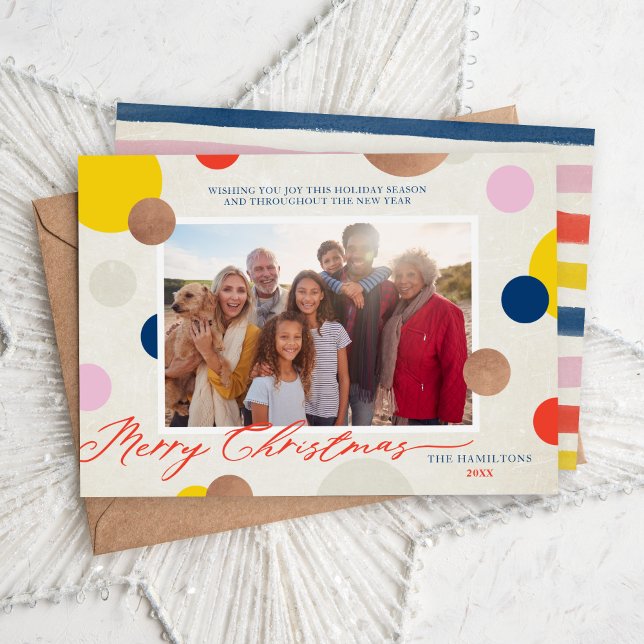 Dottie Merry Christmas Family Photo Holiday Card (Creator Uploaded)