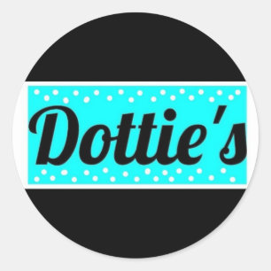 Dottie's Store Logo Polka Dot Round Stickers 