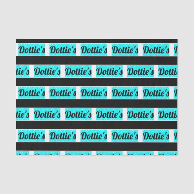 Dottie's Store Logo Tissue Paper (Black & Aqua) (Front)