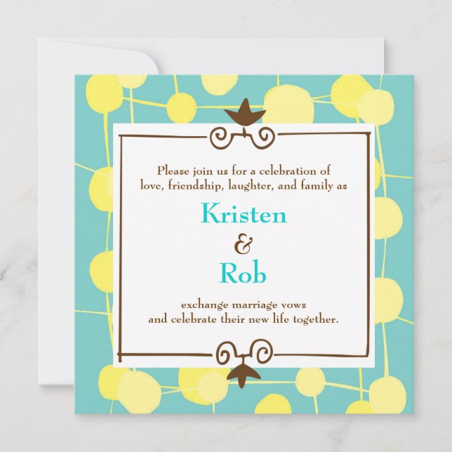 Dotty (Bubblegum Blue) Wedding Invitation (Front)