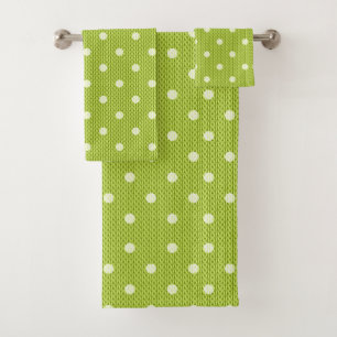 Dotty Delight Green Bath Towel Set