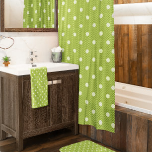 Dotty Delight Green Shower Curtain