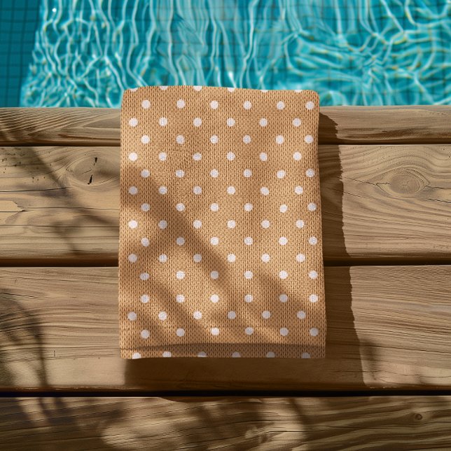 Dotty Delight Orange Beach Towel (A Dotty Delight Blue Beach Towel is at the pool. )