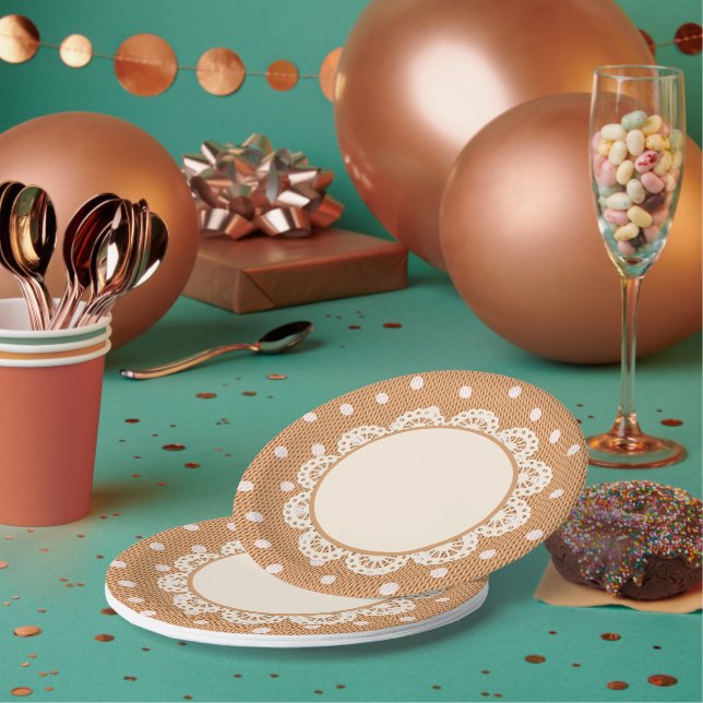 Dotty Delight Orange Paper Plate (Multi)