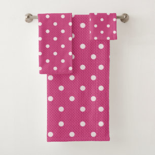 Dotty Delight Red Bath Towel Set