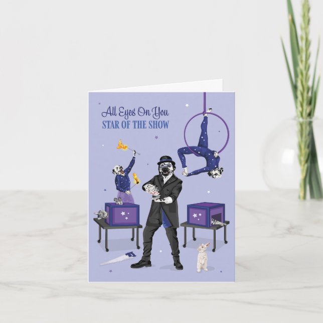 Dotty Dog Magician Star of the Show Birthday Card (Front)