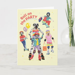 Dotty Dog Pets Roll on Party Birthday Card