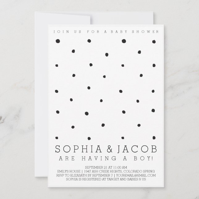 Dotty Dots Baby Shower Invitation (Front)
