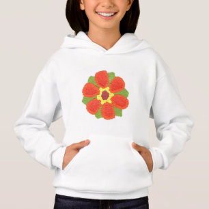 Dotty Flower Girls' Fleece Pullover Hoodie