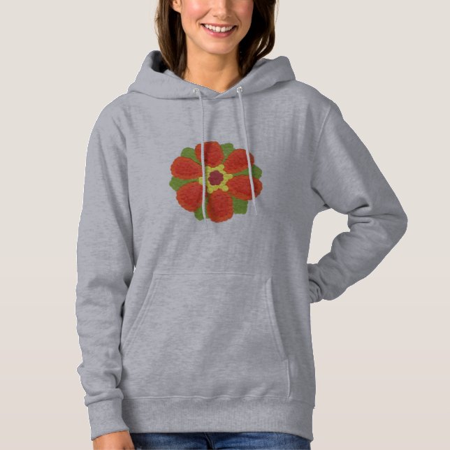 Dotty Flower Women's Basic Hooded Sweatshirt (Front)