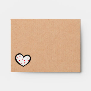 Dotty Hearts kraft A2 Note Card Envelope
