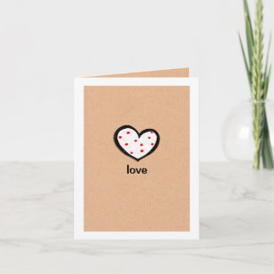 Dotty Hearts kraft Love Note Card