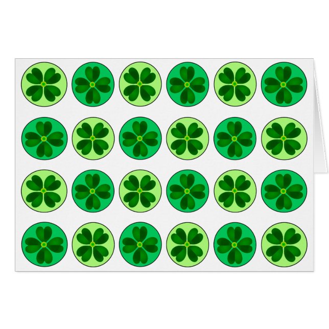Dotty Lucky Shamrocks Card (Front Horizontal)