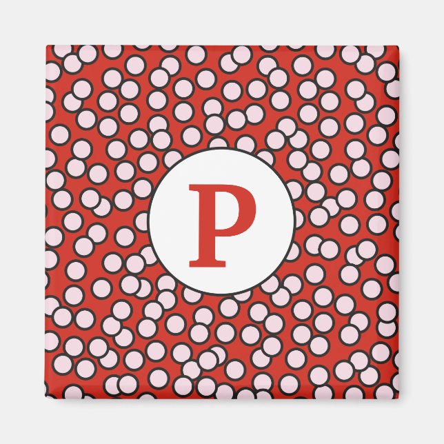 Dotty Monogram Pattern Magnet (Front)