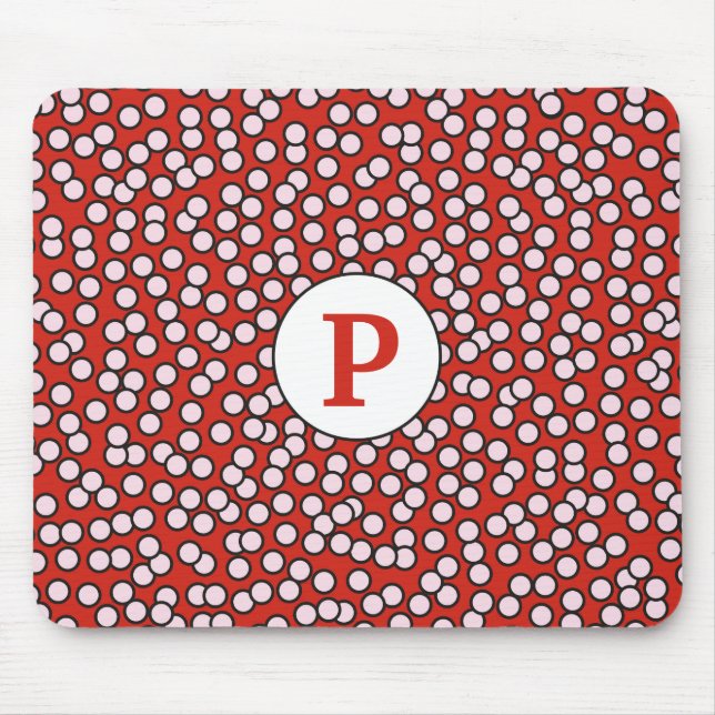 Dotty Monogram Pattern Mouse Mat (Front)