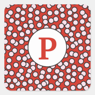 Dotty Monogram Pattern Square Sticker
