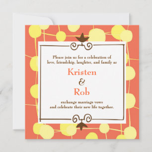 Dotty (Orange Sorbet) Wedding Invitation
