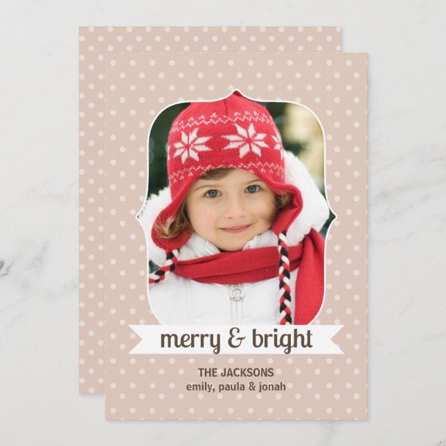 Dotty over Christmas Modern Photo Holiday Card (Front/Back)