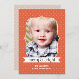 Dotty over Christmas Tangerine Photo Holiday Card