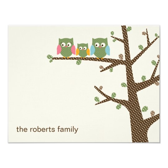 Dotty Owls Thank You Cards Invitation