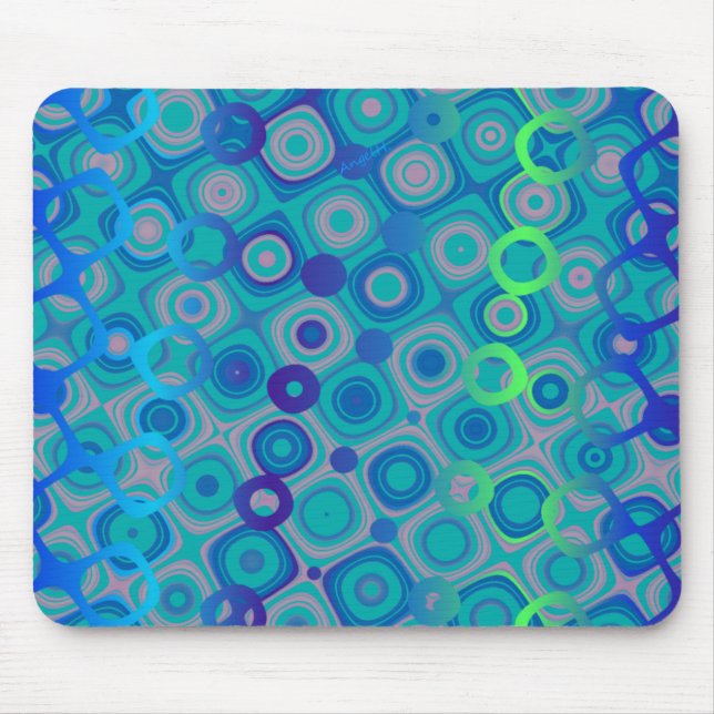 Dotty Pretty Blue 1 AH2009 Mouse Mat (Front)