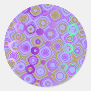 Dotty Purple 1 Classic Round Sticker AH2010