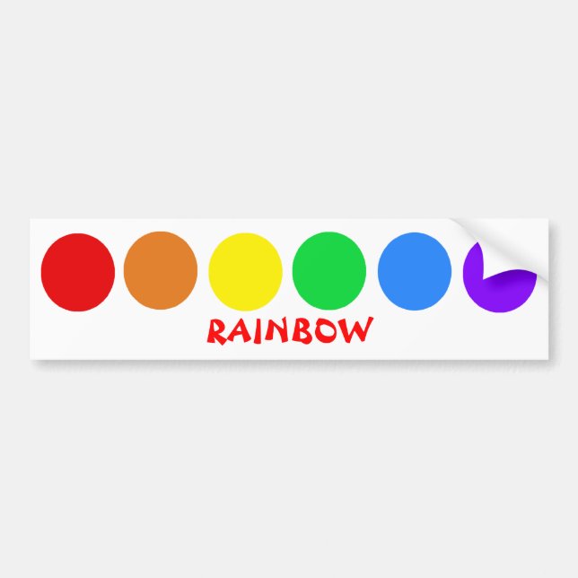 Dotty rainbow bumper sticker (Front)