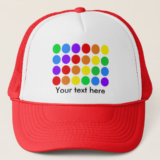 Dotty rainbow trucker hat