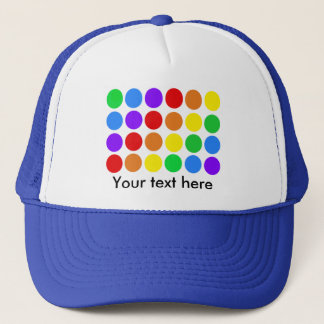 Dotty rainbow trucker hat