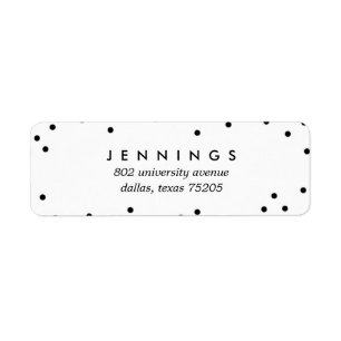 Dotty Return Address Sticker // Black & White