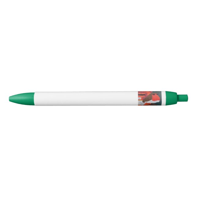Dotty Robin Green Trim Pen (Front)