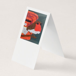 Dotty Robin Vertical Tent Folded Business Card