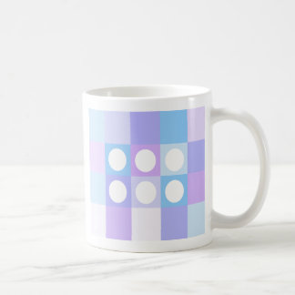 Dotty squares and circles - English tea mug