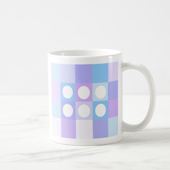 Dotty squares and circles - English tea mug (Right)