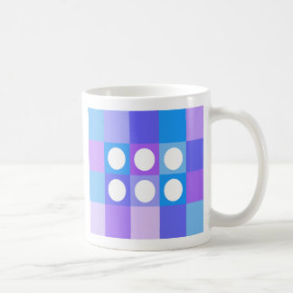 Dotty squares and circles - English tea mug