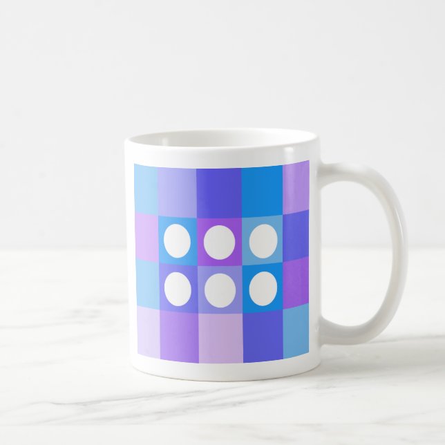 Dotty squares and circles - English tea mug (Right)