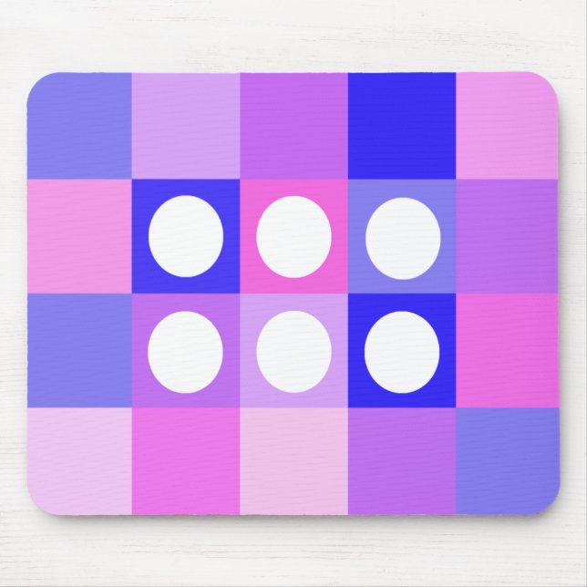 Dotty squares and circles mouse mat (Front)