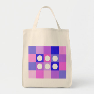 Dotty squares and circles tote bag