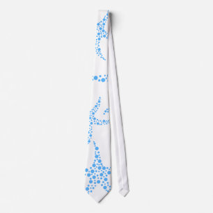 Dotty Starfish Pattern in Blue and White. Tie