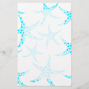 Dotty Starfish Pattern in Turquoise and White. Stationery