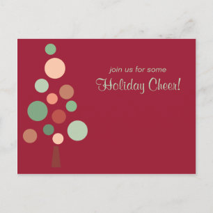 Dotty Tree Holiday Invitation Postcard