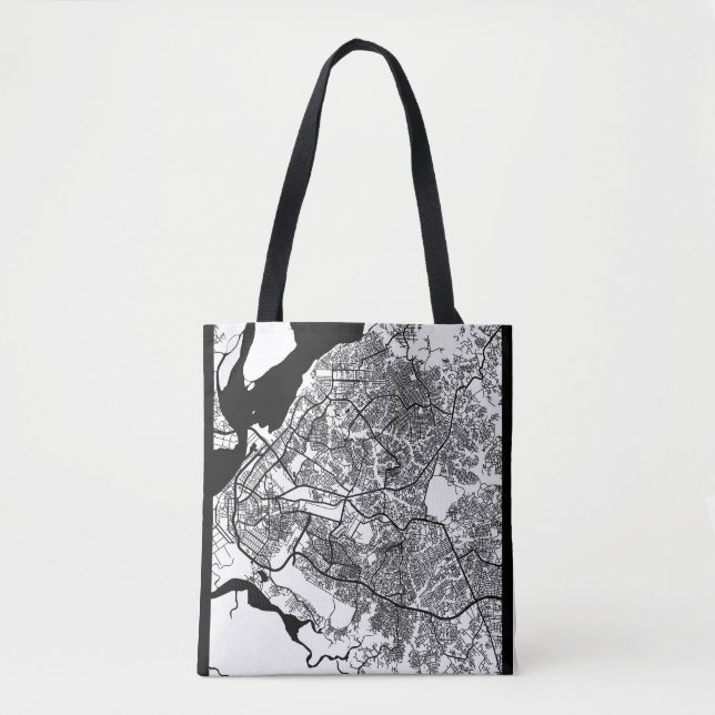 Douala Cameroon City Map Tote Bag (Front)