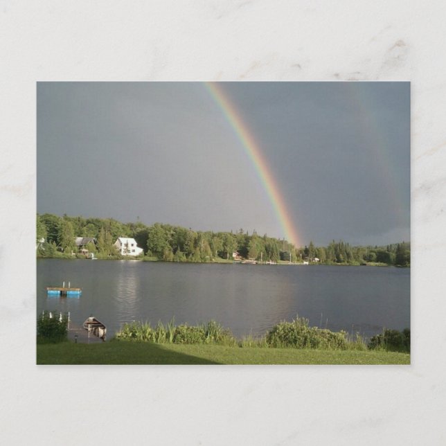 Doubble Rainbow over Coles Pond Walden VT July 20 Postcard (Front)