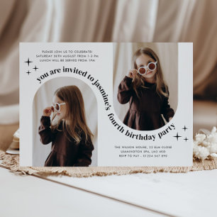 Double Arch 2 Photo Birthday Invitation