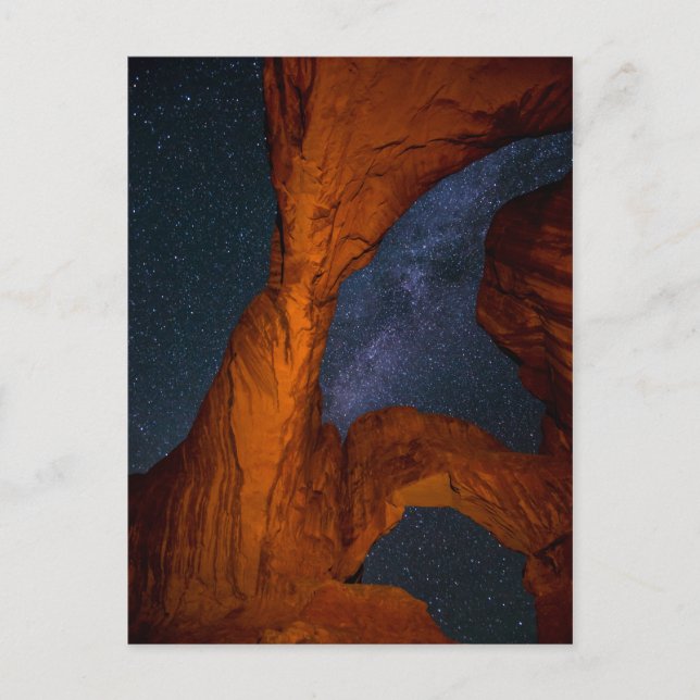 Double Arch And The Milky Way - Utah Postcard (Front)
