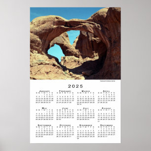 Double Arch Desert Landscape 2025 Calendar Poster