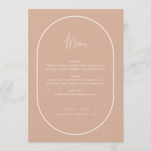 Double Arch Minimal Script Blush Pink Wedding Menu