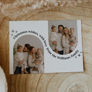 Double Arch Photo Family Christmas Holiday Card