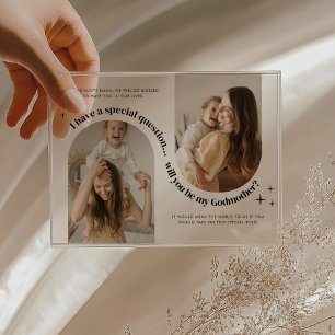 Double Arch Photo Godmother Proposal Acrylic Invitations