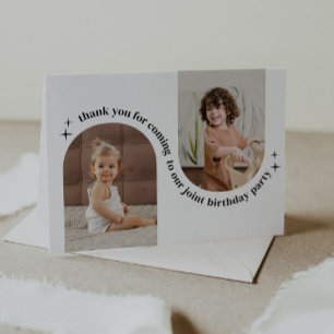 Double Arch Photo Joint Birthday Invitation